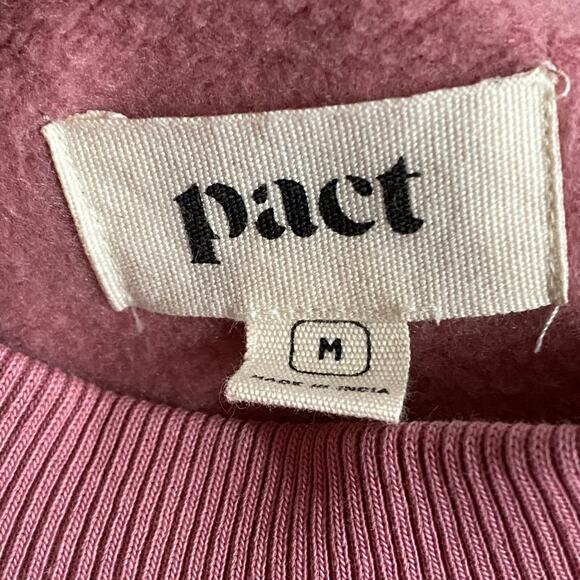 Pact Organic Cotton Blend Crew Neck Pullover Tunic Sweatshirt Womens M Pockets - Picture 13 of 15
